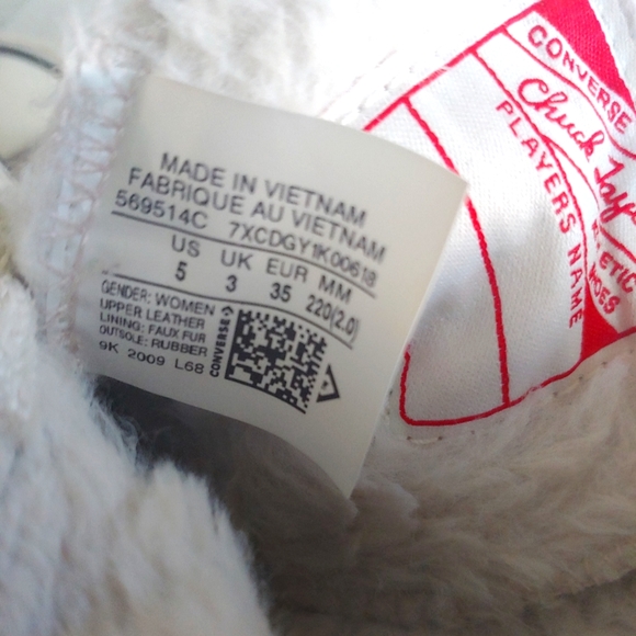 CONVERSE Leather Sherpa Lined Chuck Taylor All Star High Tops Shoes - Picture 15 of 15